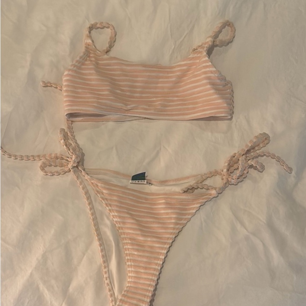 Striped Pink Bikini Set
